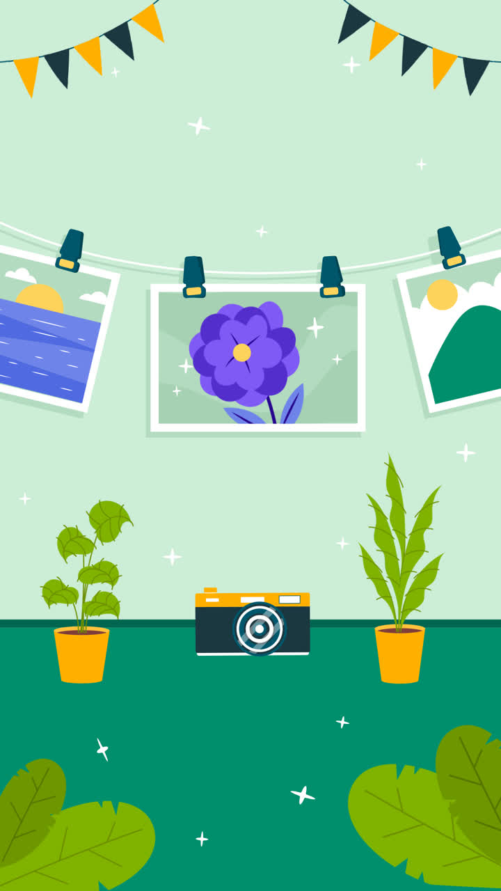 Motion Graphic of Flat illustration for world photography day celebration