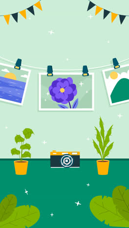 motion graphic de ilustración plana para la celebración del día mundial de la fotografía