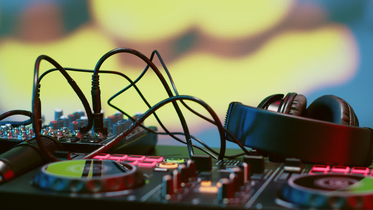 DJ Mixer and Audio Equipment Setup