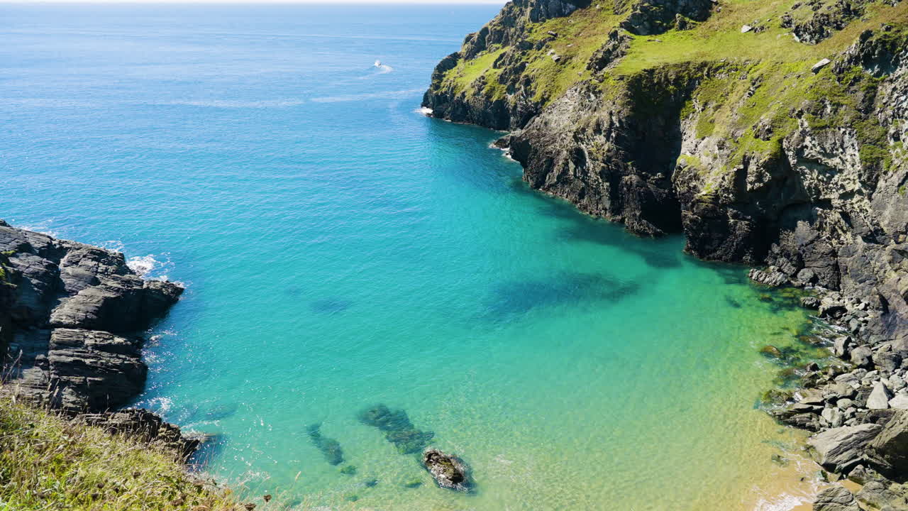 Coastal Bay with Turquoise Water and Rocky Cliffs