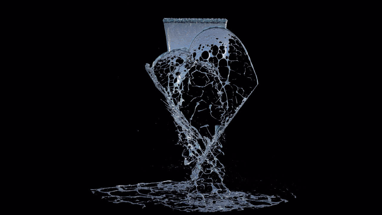Dripping water stream on transparent background