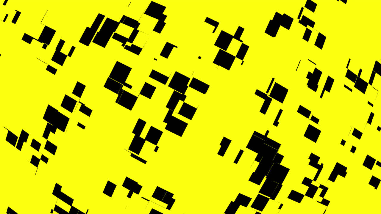 Animated Yellow and Black Geometric Glitch Transition