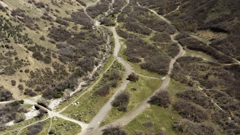 Utah-Hiking-Trails-in-the-Wasatch-Mountains---Aerial-Drone-View