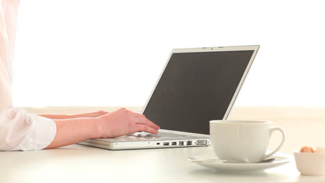 woman chatting on her laptop