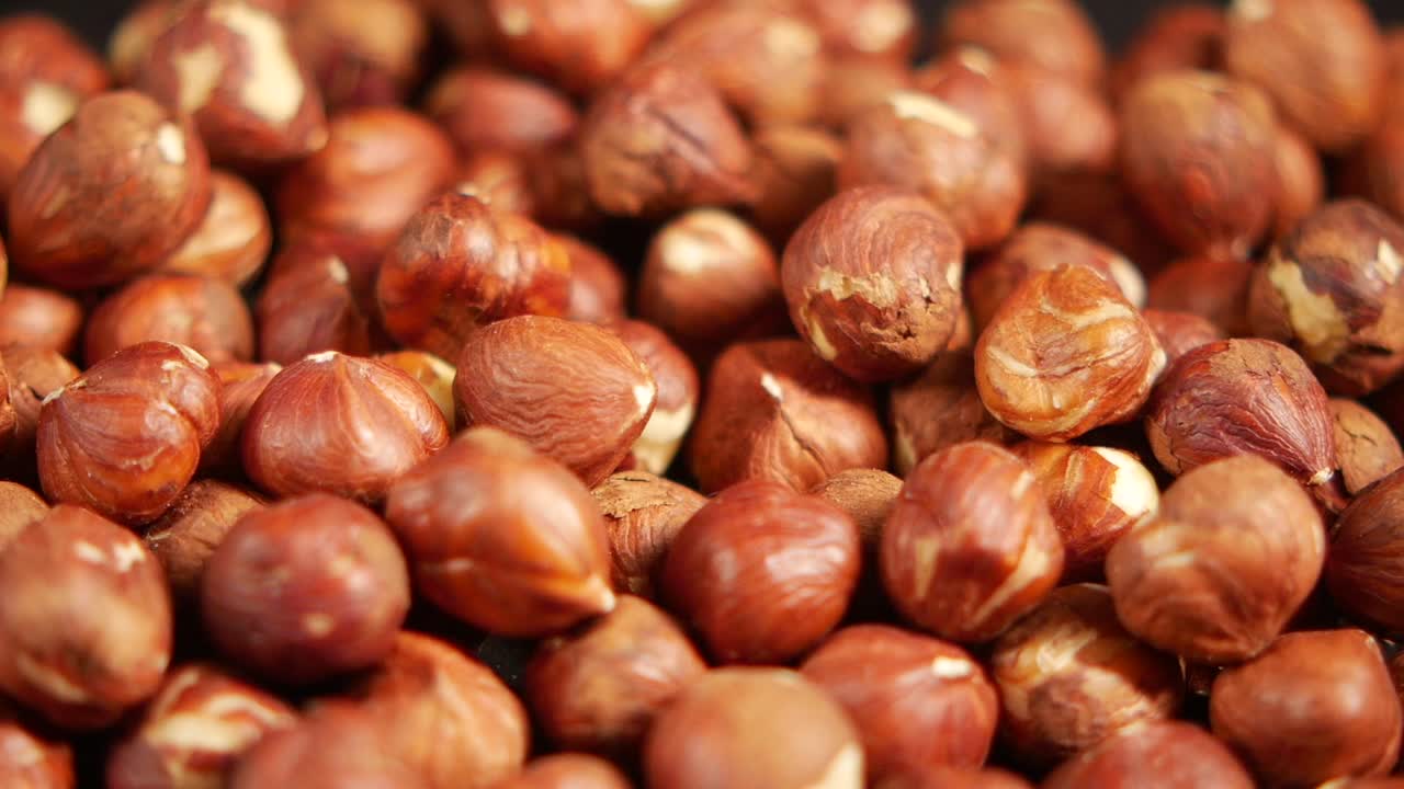 Close up of hazelnuts