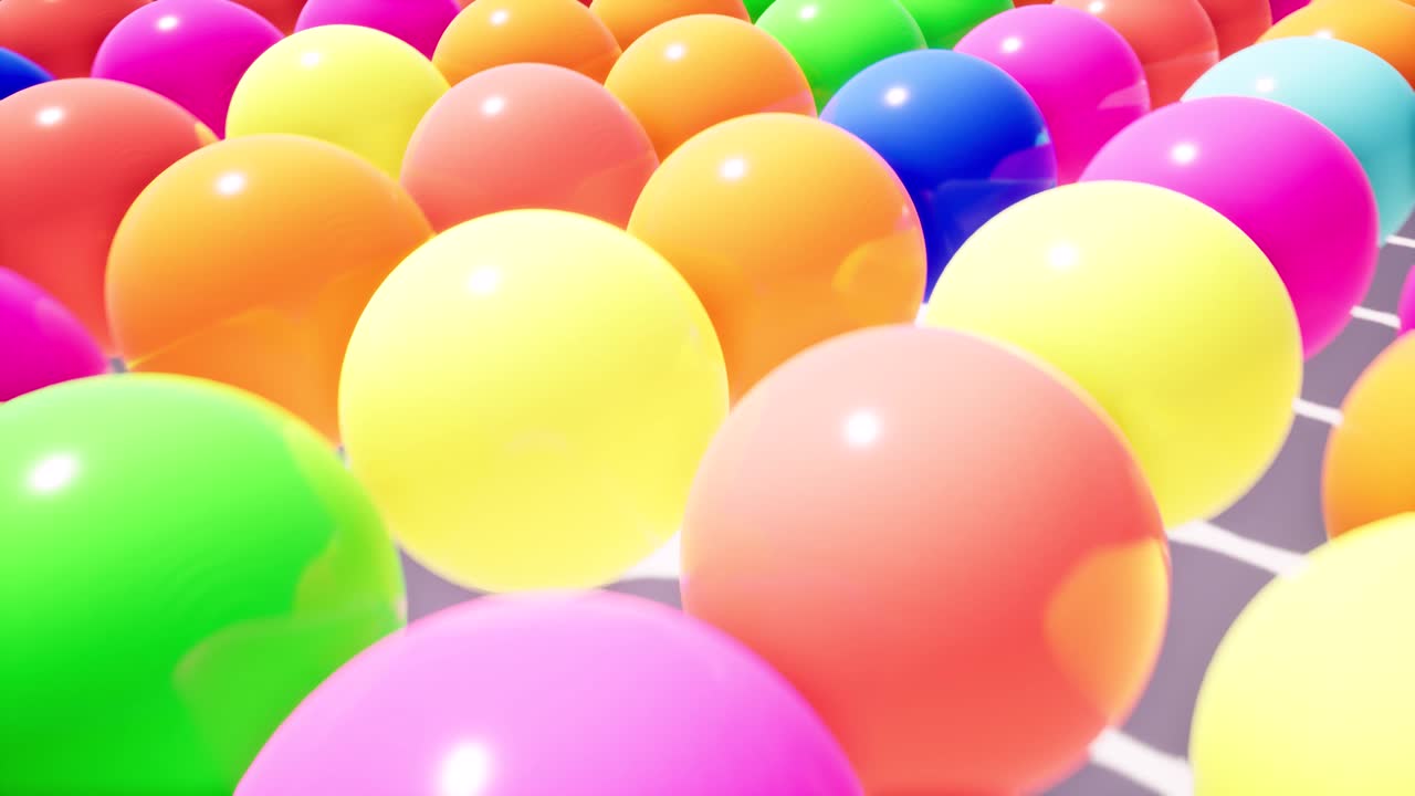 배너 디자인에 대한 추상적인 색 공. 텍스처 배경. 빨간 배경. 어린이 파티 배경. 다채로운 추상적인 행위 배경. 파티 배경을. 밝은 색. 4k