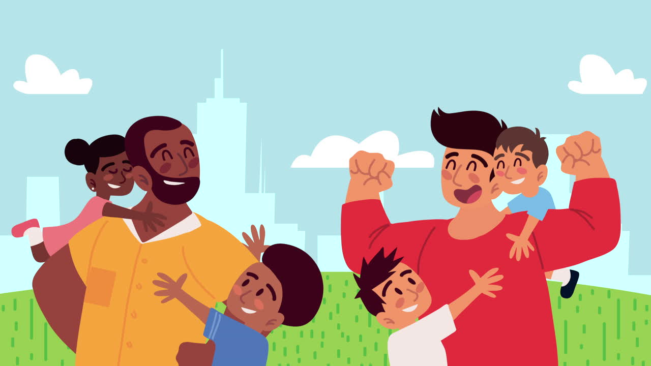 Happy Diverse Family in a Park