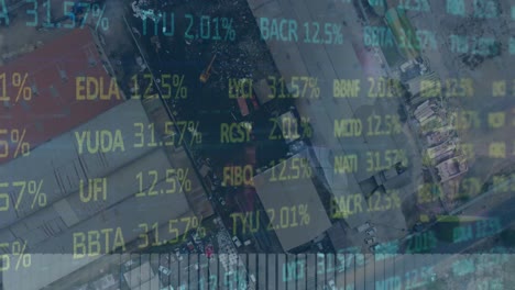 Animation-of-financial-data-processing-over-cityscape