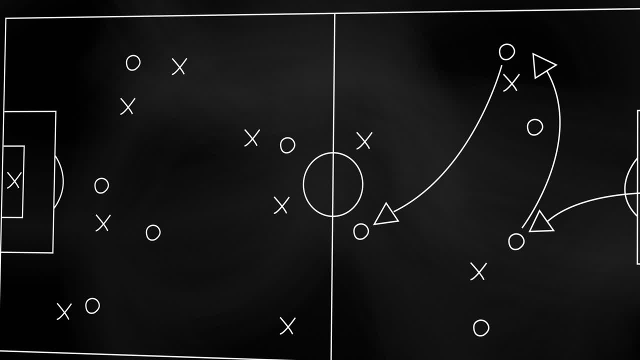Animation of game plan on blackboard