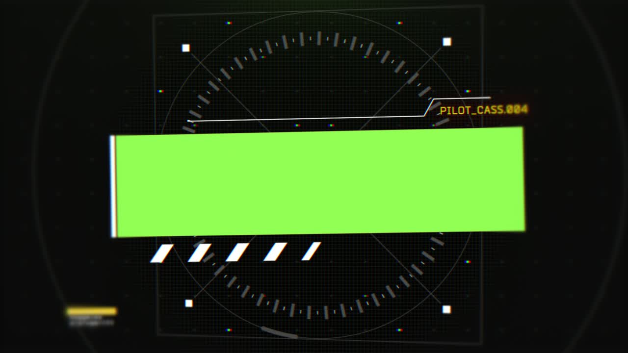 Neon green futuristic screen with HUD elements