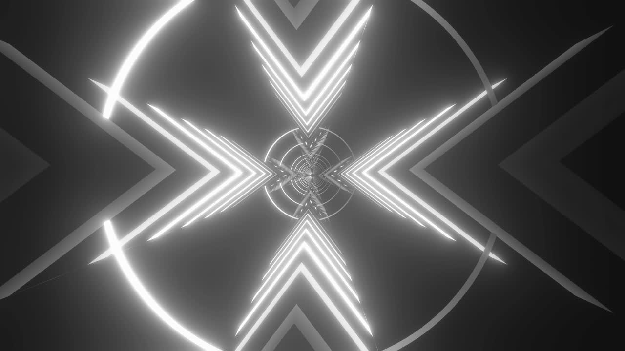 추상적인 미래주의 네온 터널