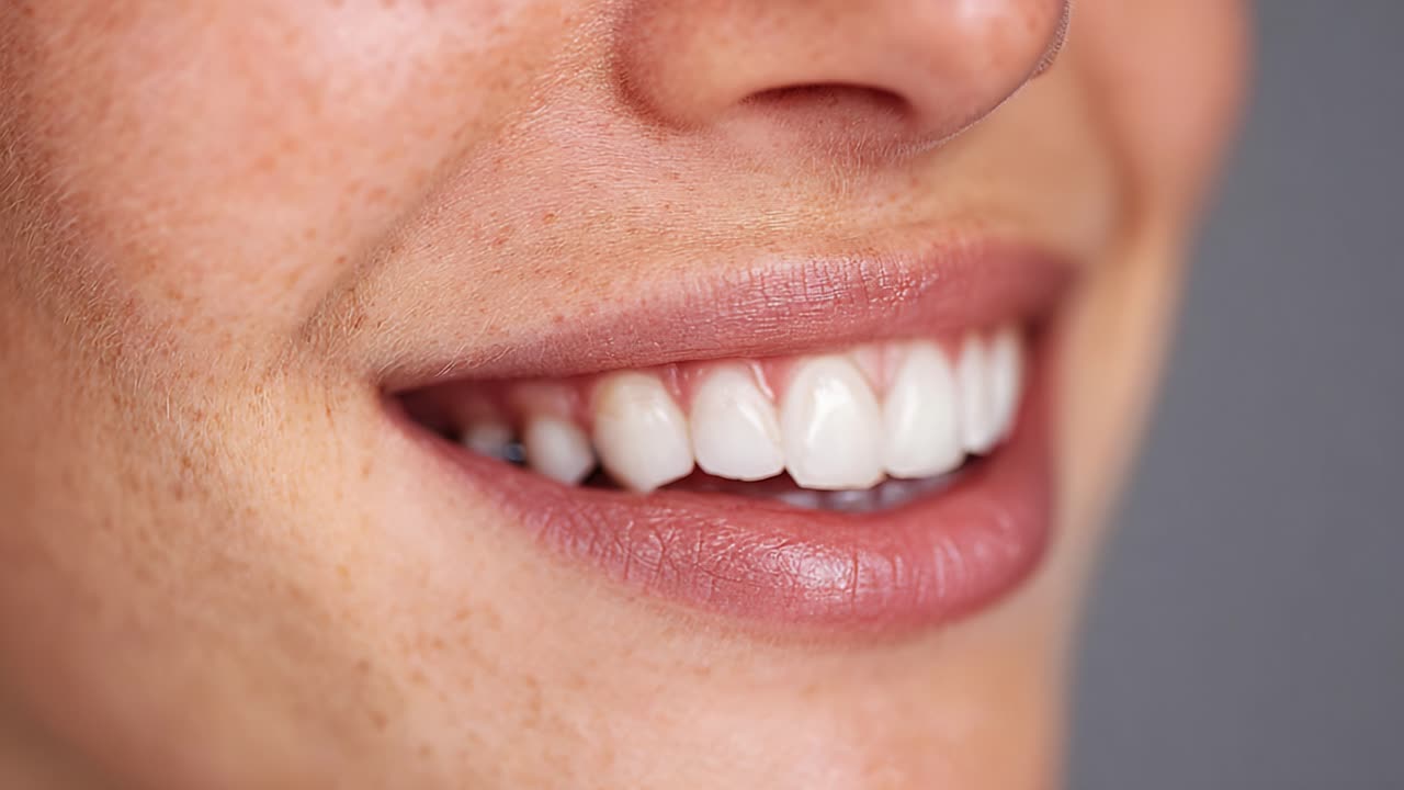 A Close-Up of a Radiant Smile: Showcasing Healthy Teeth and Vibrant Facial Expressions in Natural Light