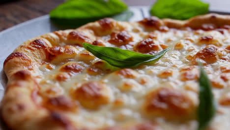 pizza with cheese and basil