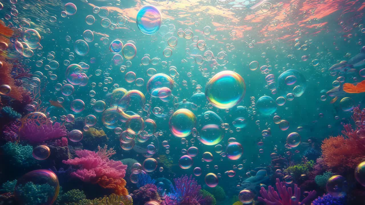 Vibrant Underwater Bubbles