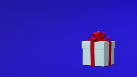 rotating gift box on a dark blue background