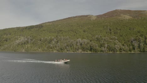 boat tour on a lake in patagonia
