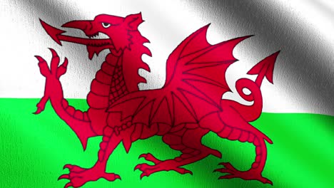 seamless loop 4k vdo. flag of wales or welsh. 3d rendering illustration of waving sign symbol.