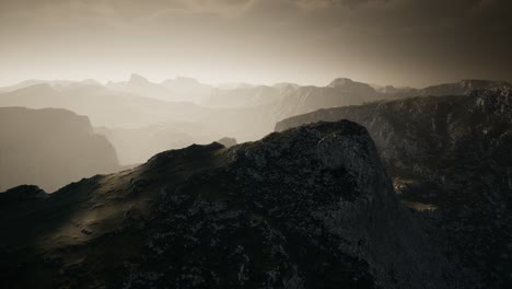 dramatic sky over steps in a mountain.