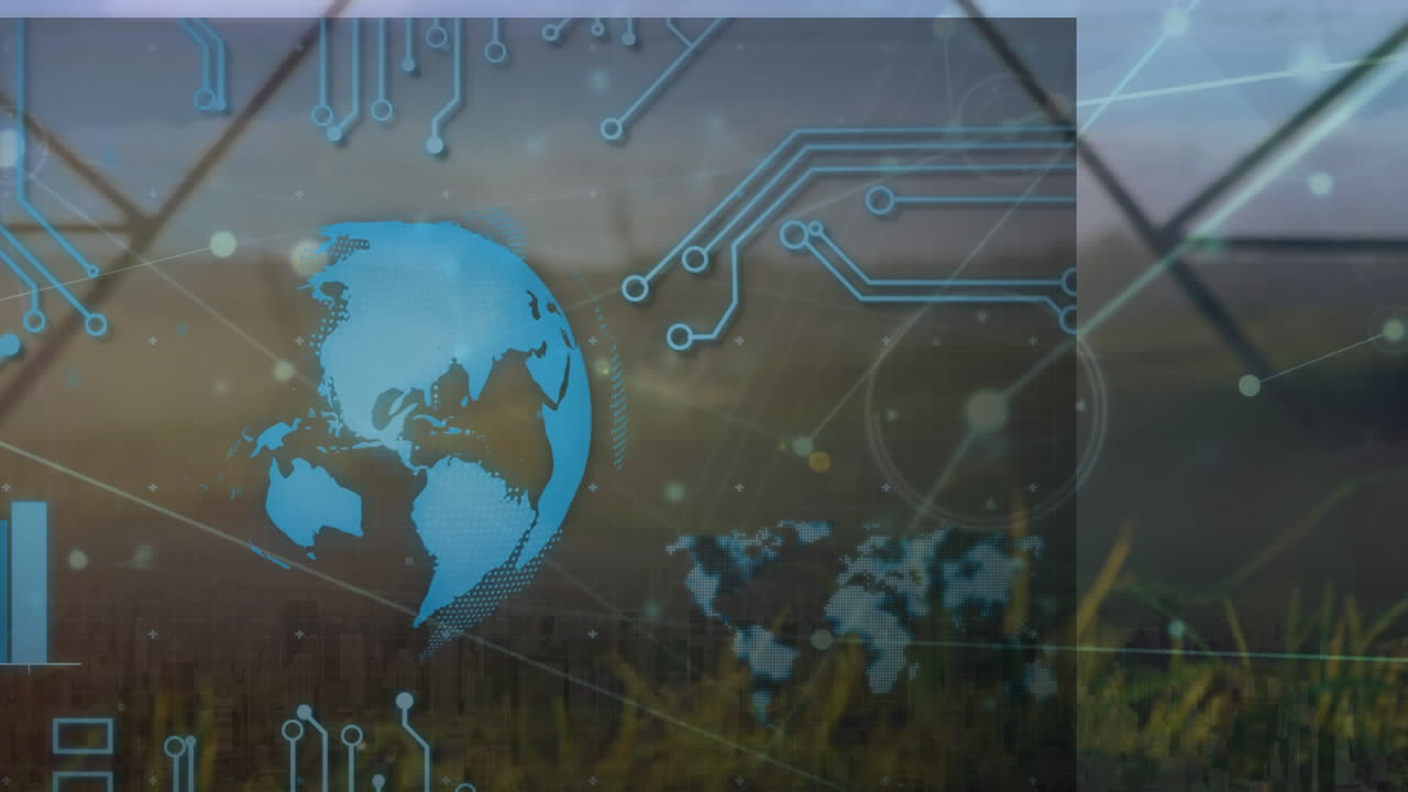 Animation of globe over network of connections