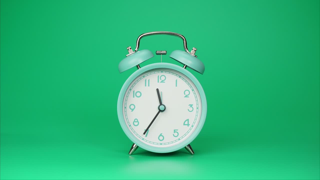 시간 지연, 파란 알람 시계는 시간의 흐름을 보여줍니다.
