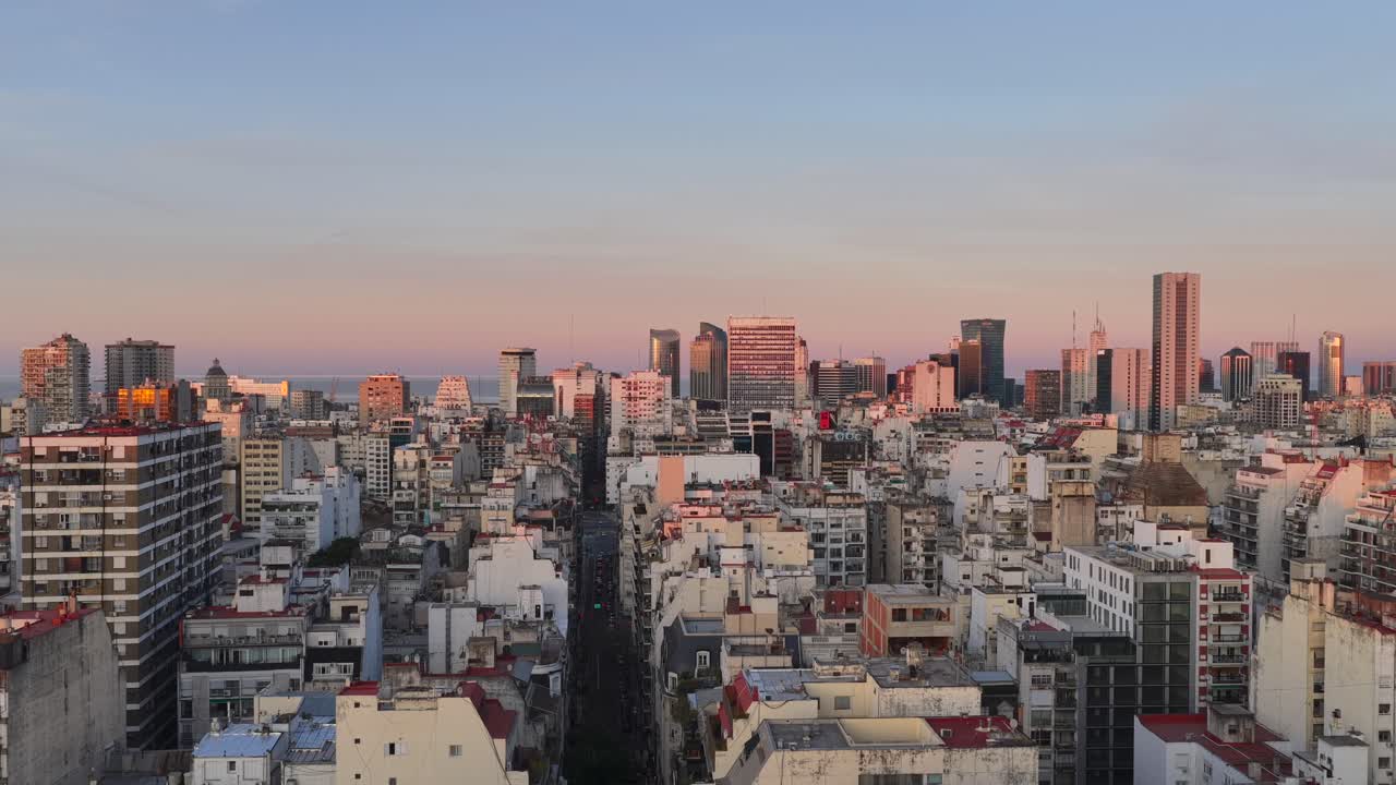 Sunset cityscape of Recoleta neighborhood, Buenos Aires, Argentina.
