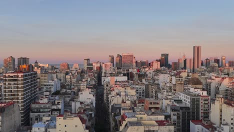 sunset cityscape of recoleta neighborhood, buenos aires, argentina.