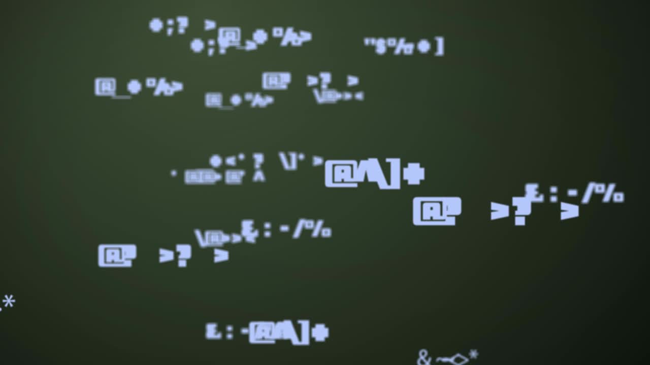 múltiples símbolos azules cambiando la animación.