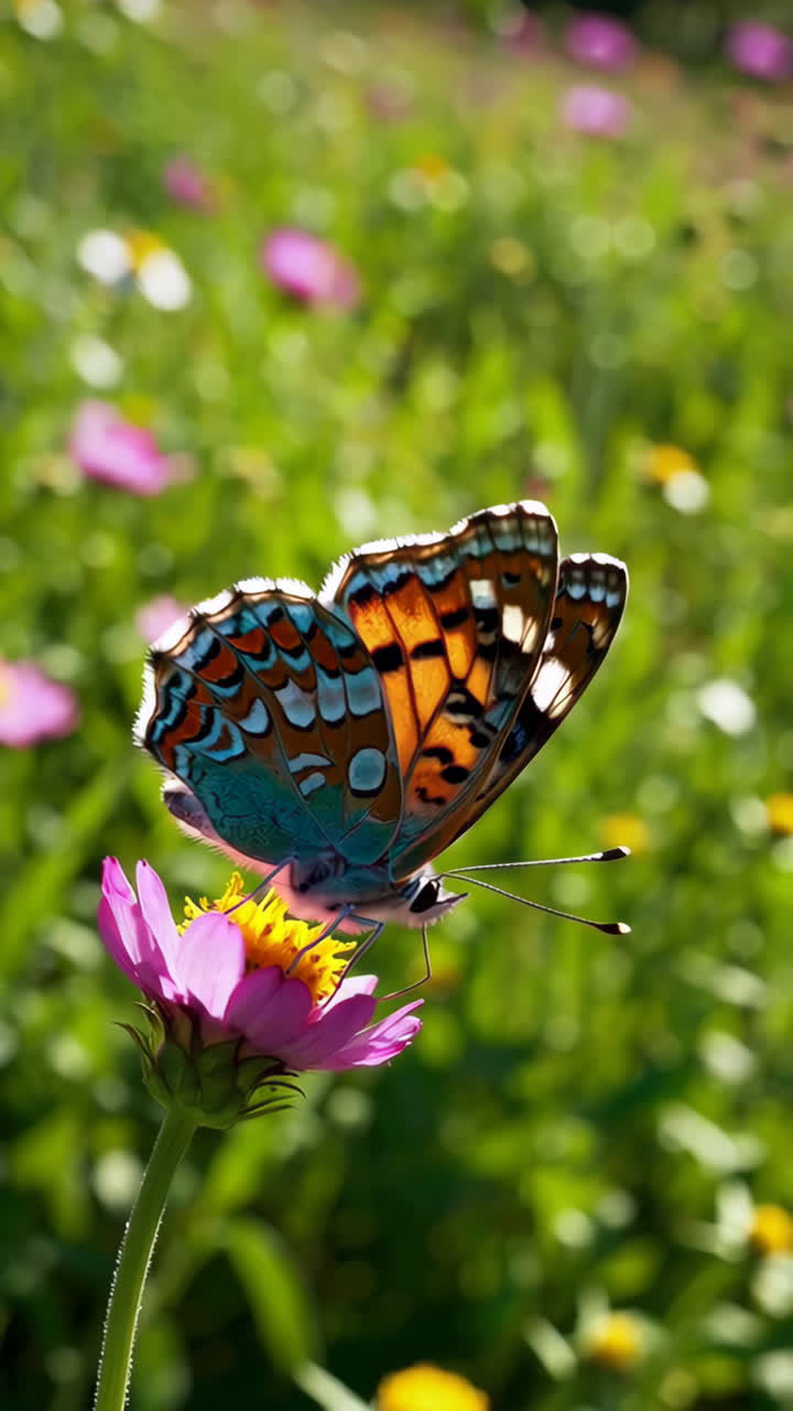 Farfalla su un fiore rosa
