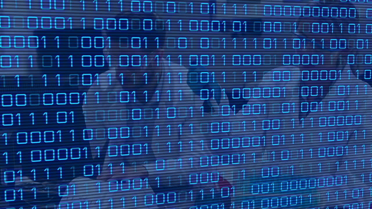 animación del procesamiento de datos sobre diversos científicos en el laboratorio