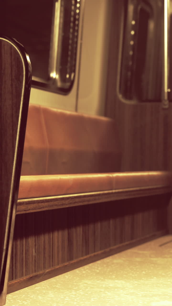 Viaggio su una metropolitana vuota al crepuscolo in una città frenetica
