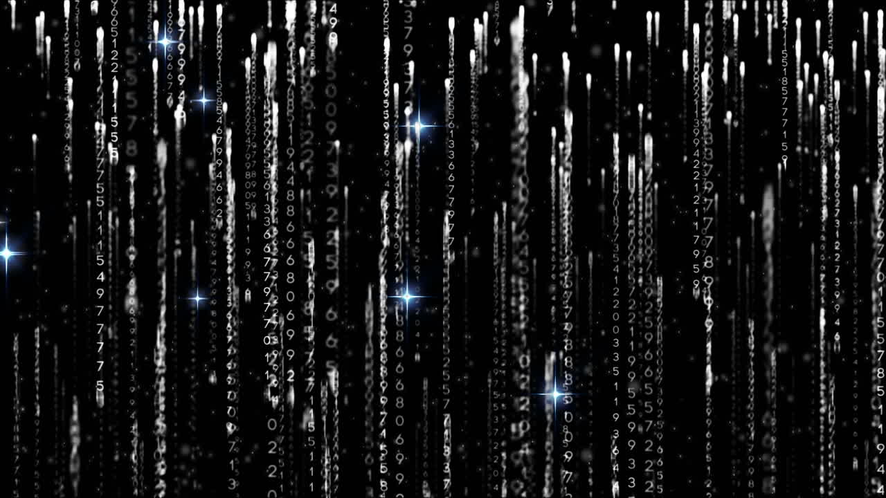 데이터 프로세싱의 애니메이션과 크리스마스에서 내리는 눈.