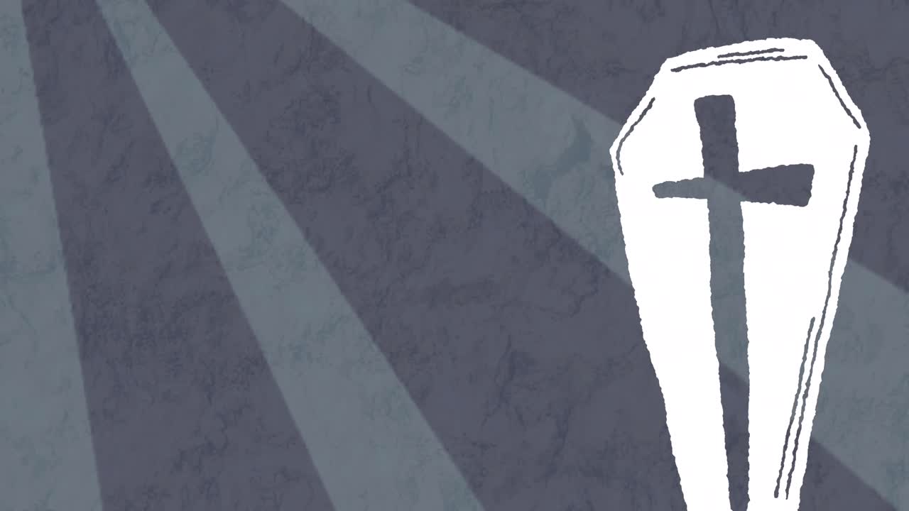 회색 줄무 ⁇  배경에 있는 무덤의 애니메이션