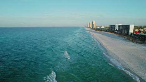 Aerial-flight-along-Panama-City-Beach-in-Florida