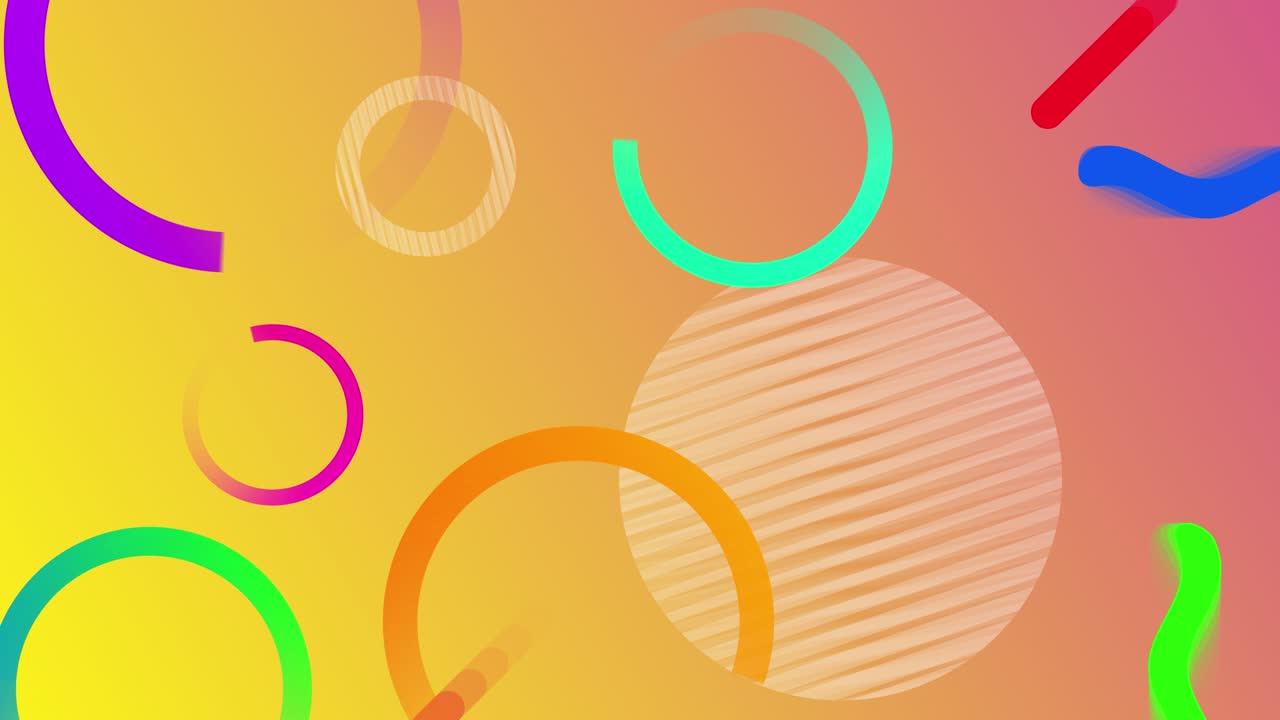 링이 있는 추상적인 색의 배경