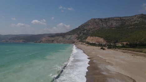 mountainside beach drone view