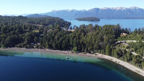 stunning lake and forest in patafonia argentina captured with drone