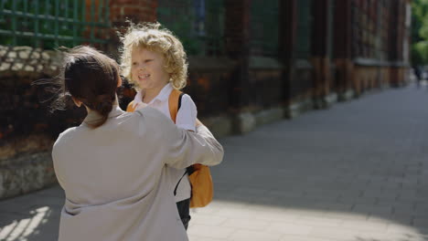 mother and child at school