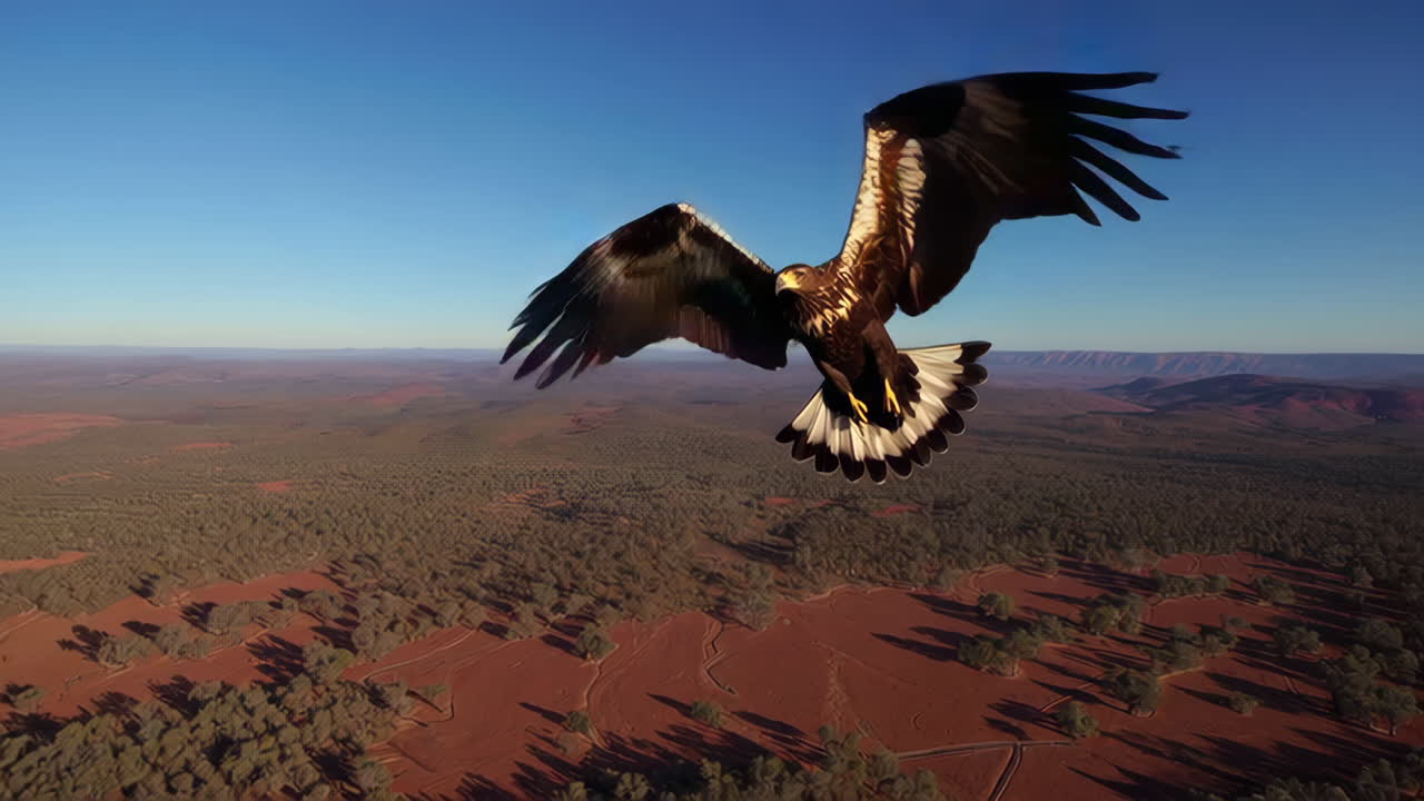Golden Eagle Soaring Above the Desert Landscape