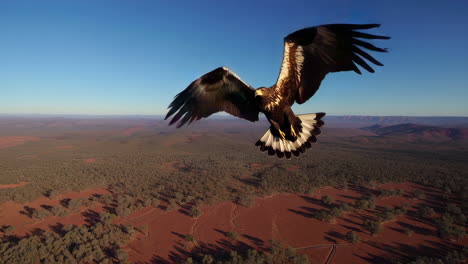 golden eagle soaring above the desert landscape