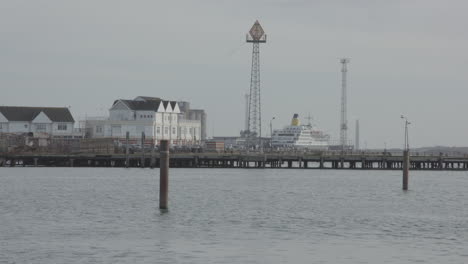 Close-Up-Shot-Of-Cruise-Ship-Docked-At-Pier---Ungraded