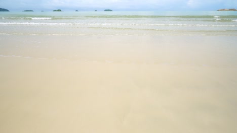 landscapes view beach sand with blue sky in summer day