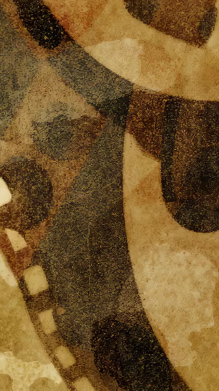 Vertical video: Moving handheld camera over patterned rug at home, showing texture, white rectangle