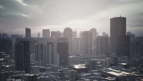 skyline-aerial-view-at-sunset-with-skyscrapers