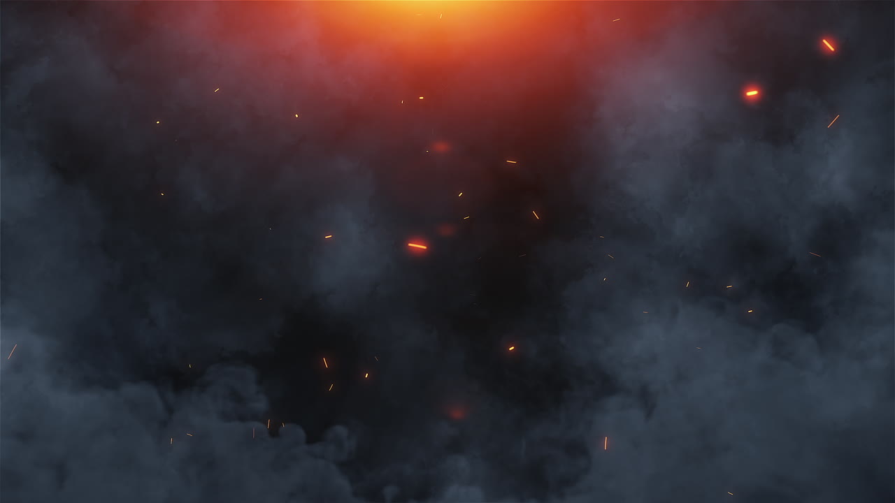 Dramatic Smoke and Embers with Fiery Orange Glow