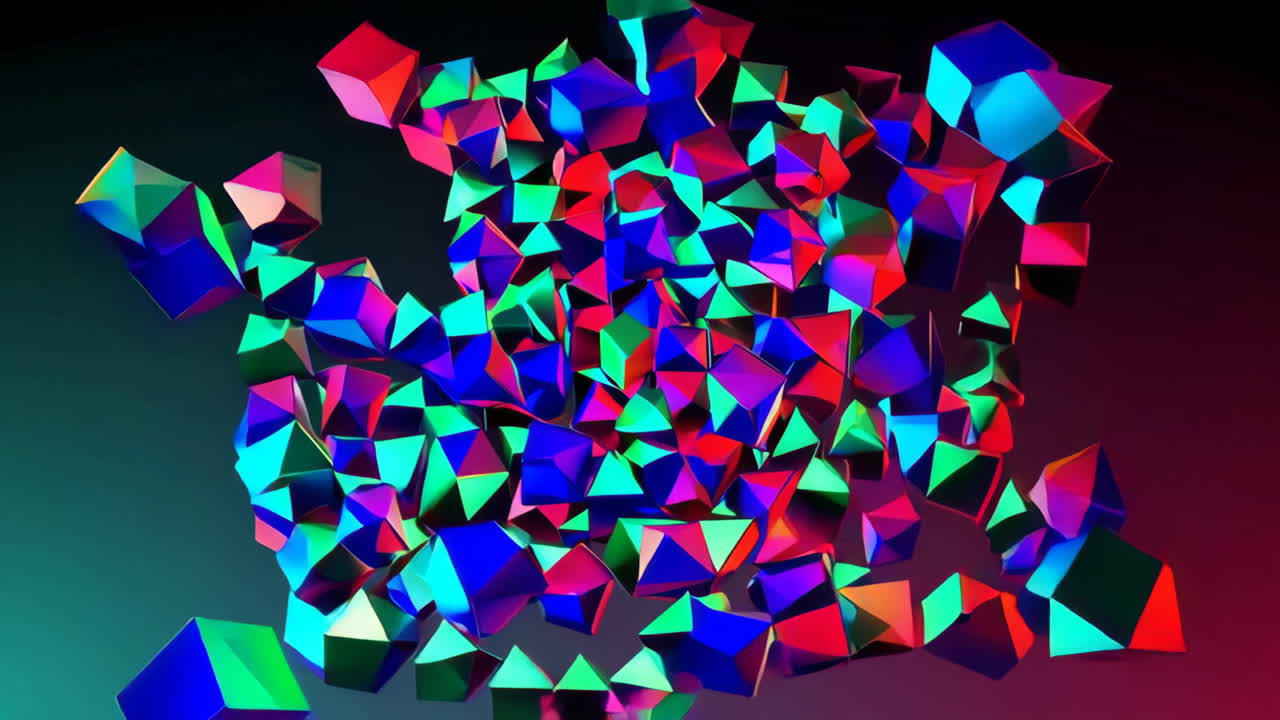 Abstract Geometric Shapes in Neon Colors