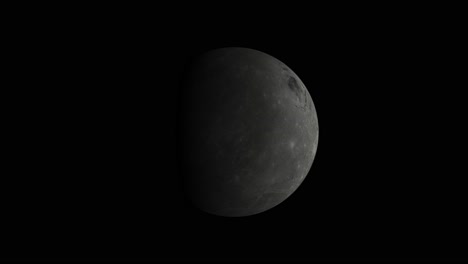 la luna en el espacio girando animación 3d realista