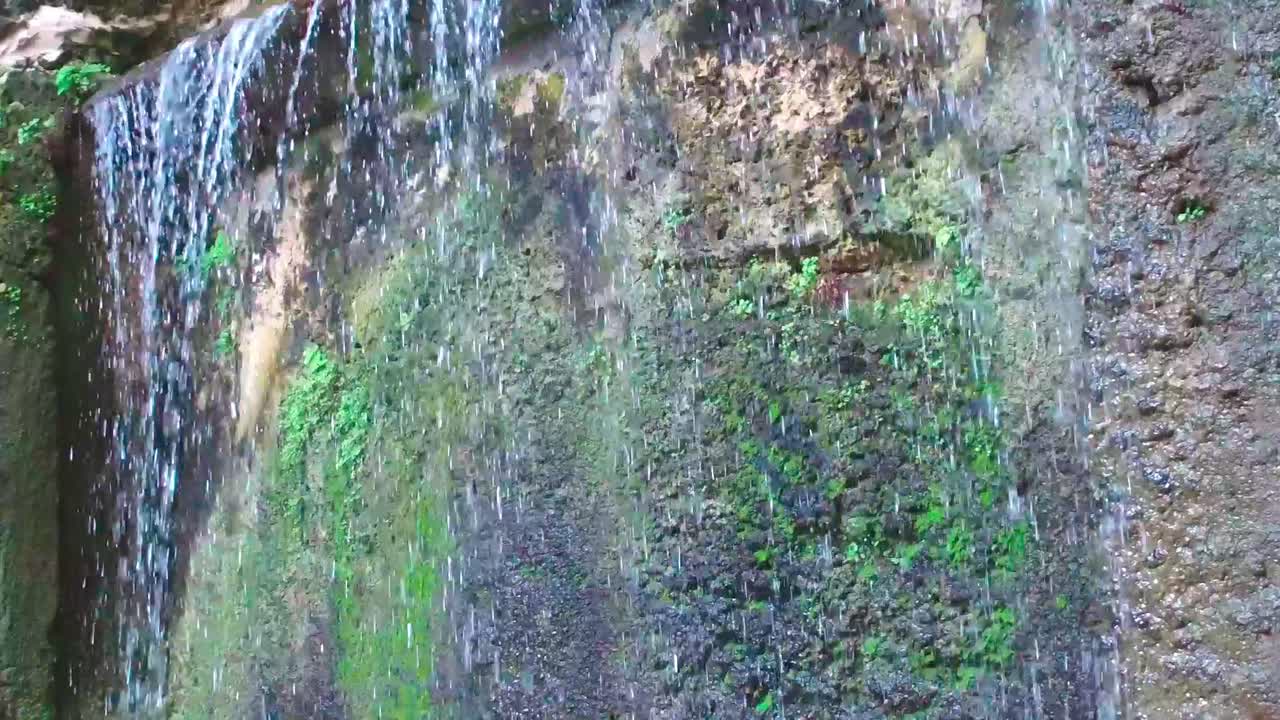 queens staircase fountain at Fort Fincastle Nassau Bahamas slow motion 4k