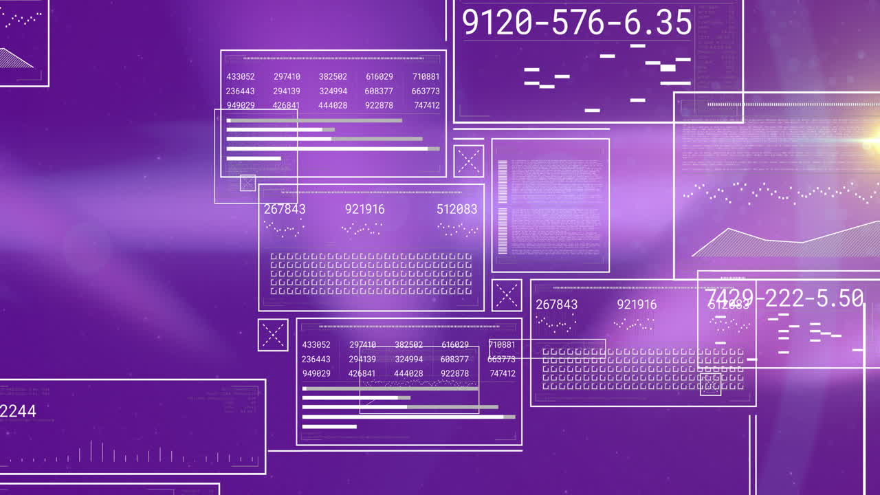 Animation of data processing over screens