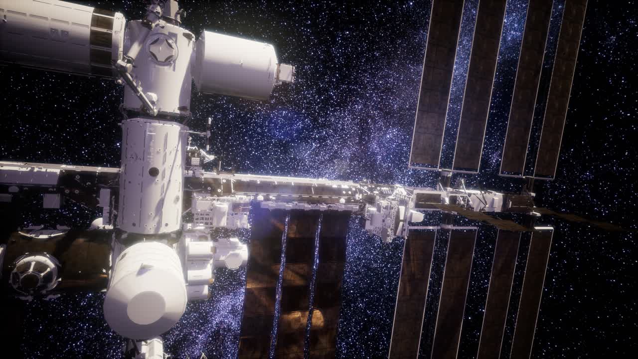 Stazione spaziale internazionale nello spazio