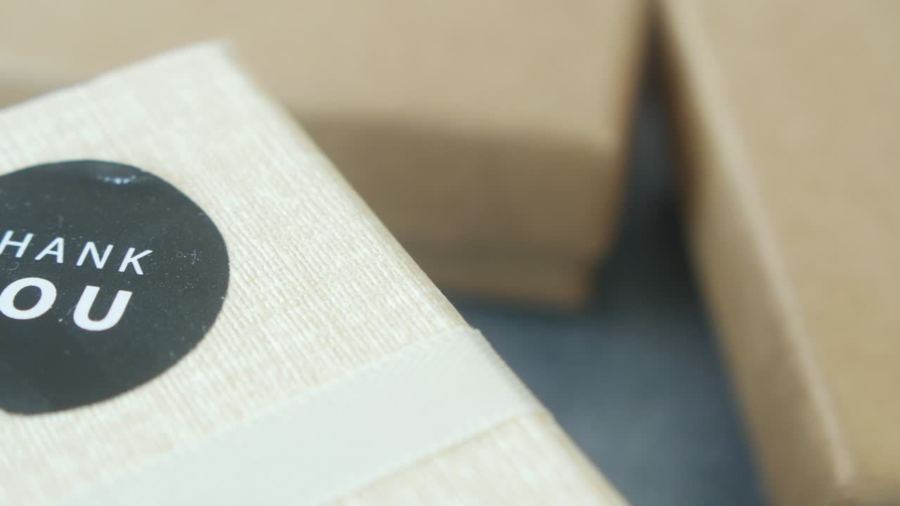 감사의 선물 상자 클로즈업